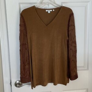Elegant Brown V-Neck Top
